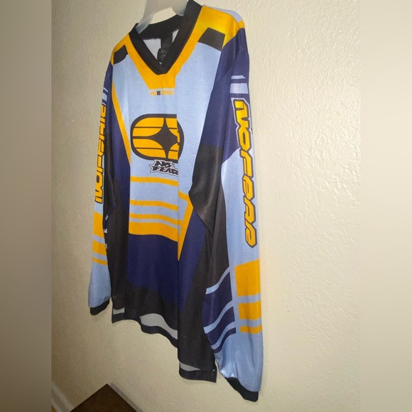 No Fear Men's Blue and Yellow Jersey - Picture 3 of 6
